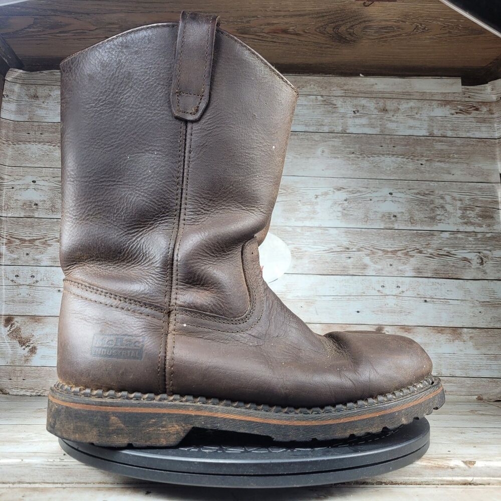 McRae Boots Mens 9.5M Brown Leather Industrial Work Wear Farm Boots